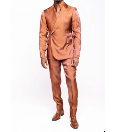 2 Piece Men Orange Slim Suit Prom Dinner Formal Groom Tuxedo Wedding Suit
