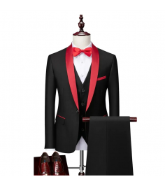 Men 3 Pieces Set Suit / Male Groom Wedding Blazers Dress Jacket Coat Pants Vest