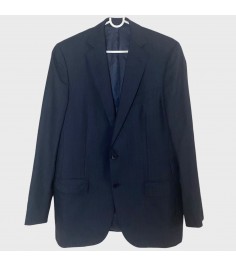 Ermenegildo Zegna Trofeo 600 Suit Jacket Navy Blue Wool Silk Two Button Mens 52R