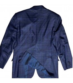 ERMENEGILDO ZEGNA Trofeo 600 Wool & Silk Blazer Men’s 42R Blue Windowpane Plaid