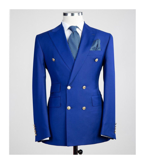 Double Breasted Business Men's Suit Jacket Formal Groom Tuxedo Party Prom Blazer