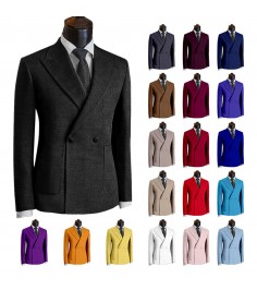 Business Men Blazer Suits Groom Tuxedo Regular Fit Double Breasted Jackets Coats